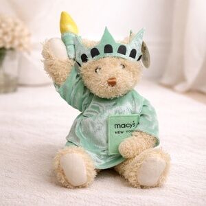 GUND Green‎ Statue of Liberty Bear Plush Giftable NWT OS